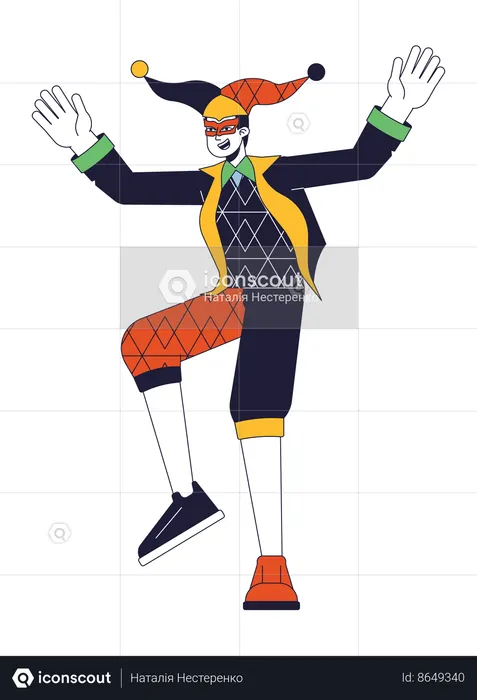 Joker en costume médiéval  Illustration