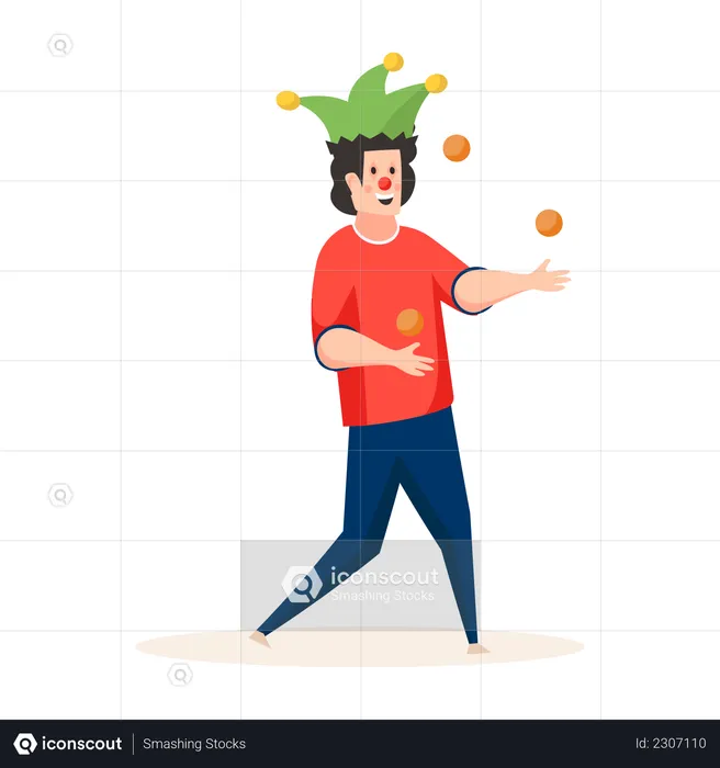 Joker Juggling Ball  Illustration