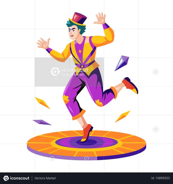 Joker montrant un cirque  Illustration