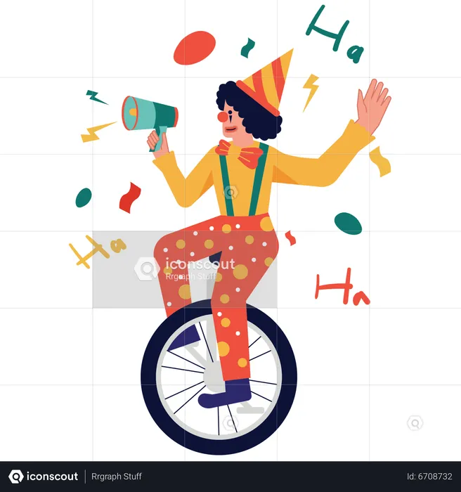 Joker riding cycle  Illustration