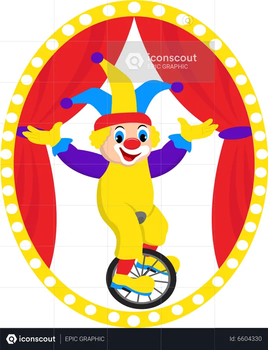 Joker riding one tire cycle  Illustration