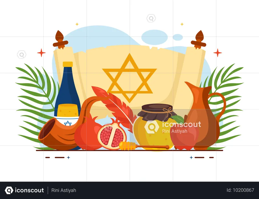 Jom Kippur Feier  Illustration