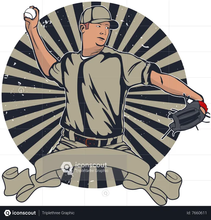 Joueur de baseball  Illustration