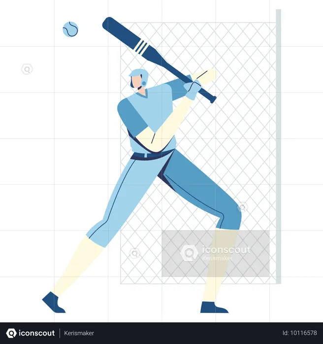 Joueur de baseball jouant au baseball  Illustration