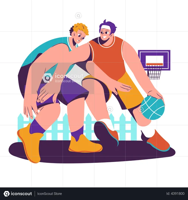 Joueur de basket-ball jouant un tournoi  Illustration