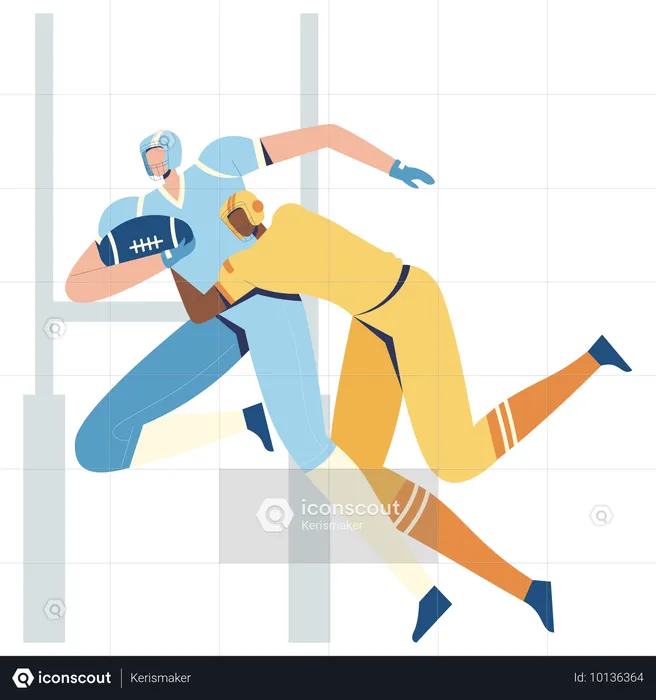 Joueur de football tacleur  Illustration