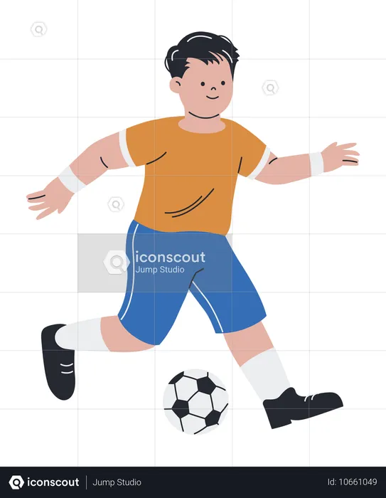 Joueur de football jouant au football  Illustration