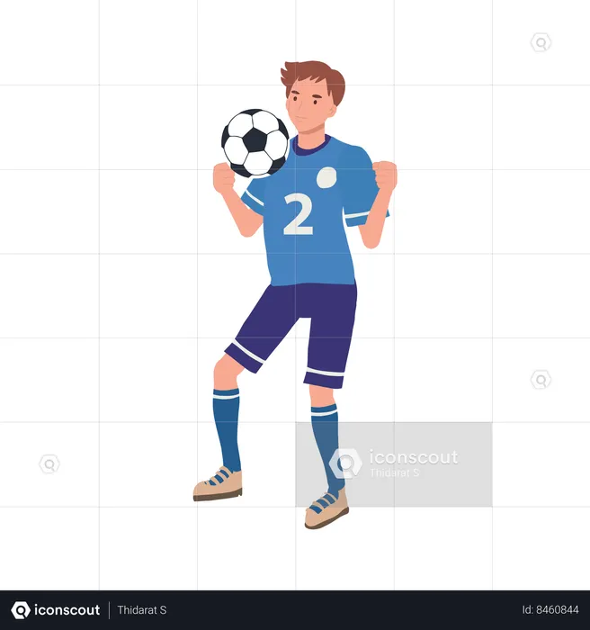 Joueur de football montrant ses compétences  Illustration