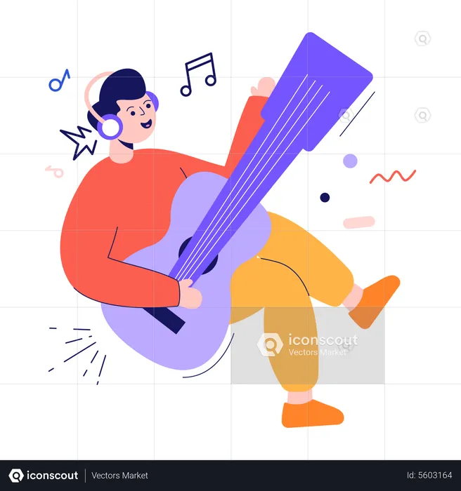 Guitariste masculin  Illustration