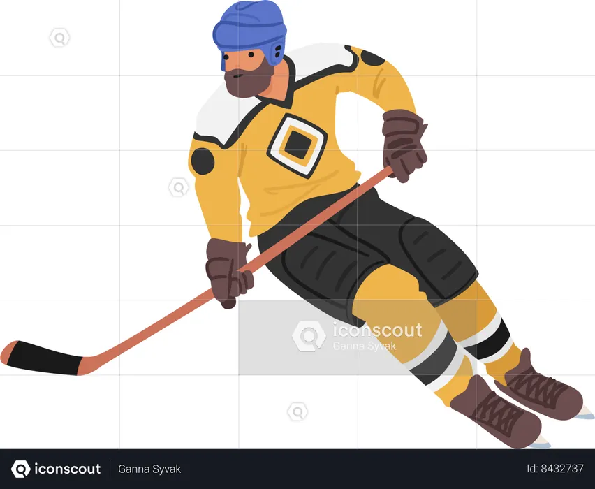 Un joueur de hockey  Illustration