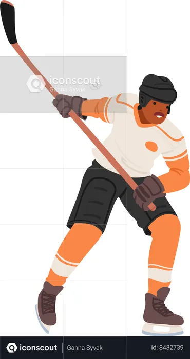 Un joueur de hockey  Illustration