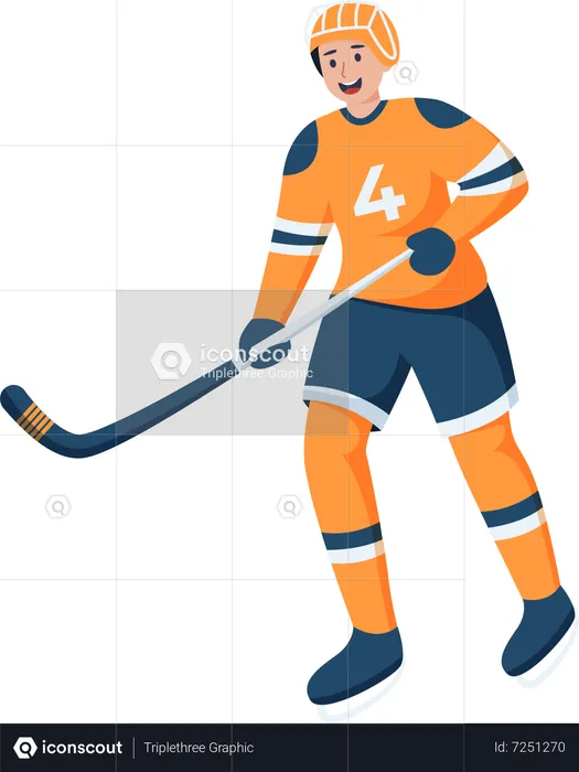 Un joueur de hockey  Illustration