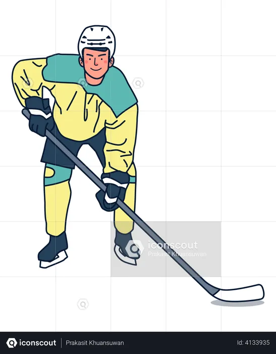 Joueur de hockey sur glace  Illustration