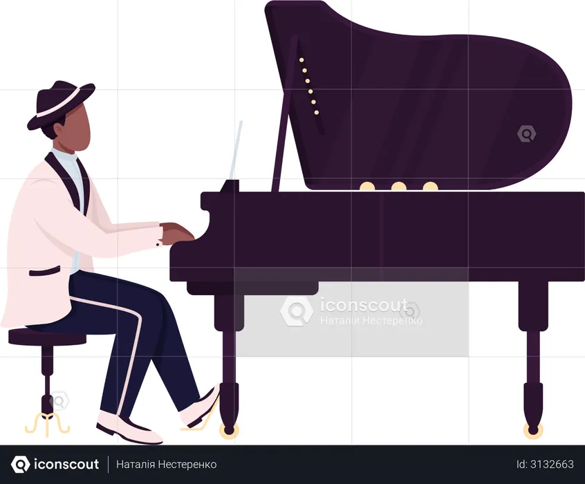 Pianiste africain  Illustration