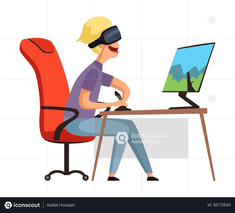 Joueur de réalité virtuelle  Illustration