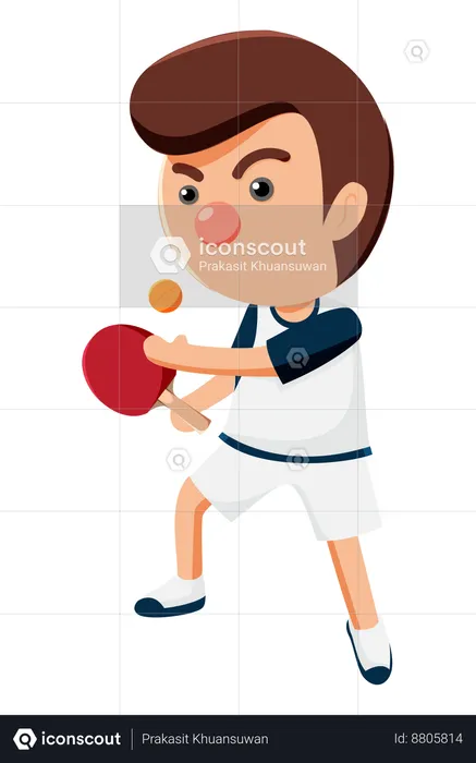 Joueur de tennis de table  Illustration