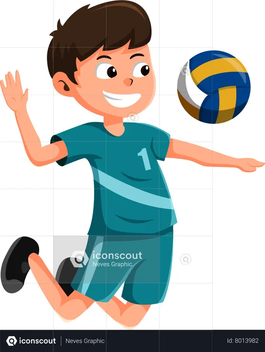 Joueur de volley-ball jouant  Illustration