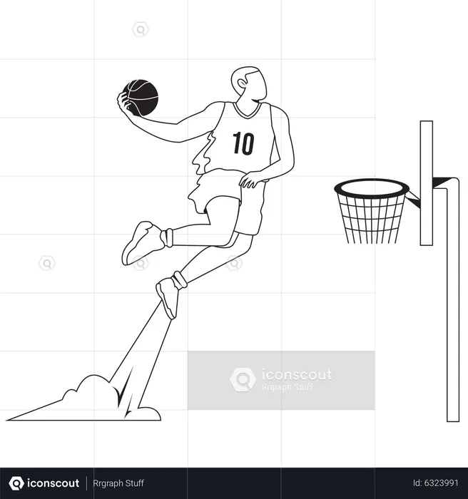 Joueur Dunk au basket  Illustration