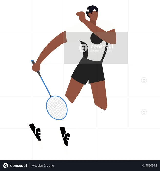 Joueur jouant au badminton  Illustration