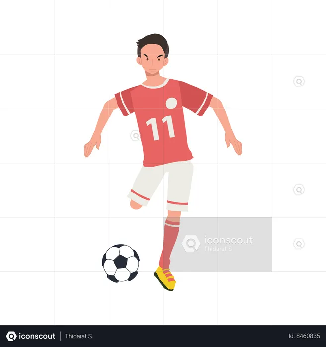 Joueur masculin jouant au football  Illustration