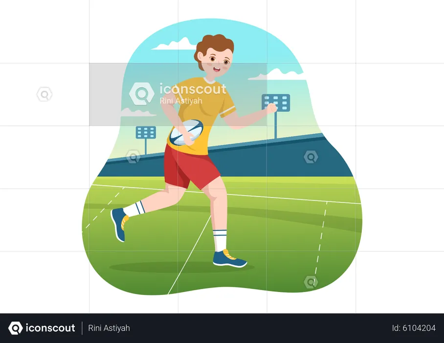 Joueur de sport jouant au rugby  Illustration