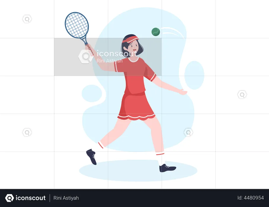 Joueuse de tennis jouant au tennis  Illustration