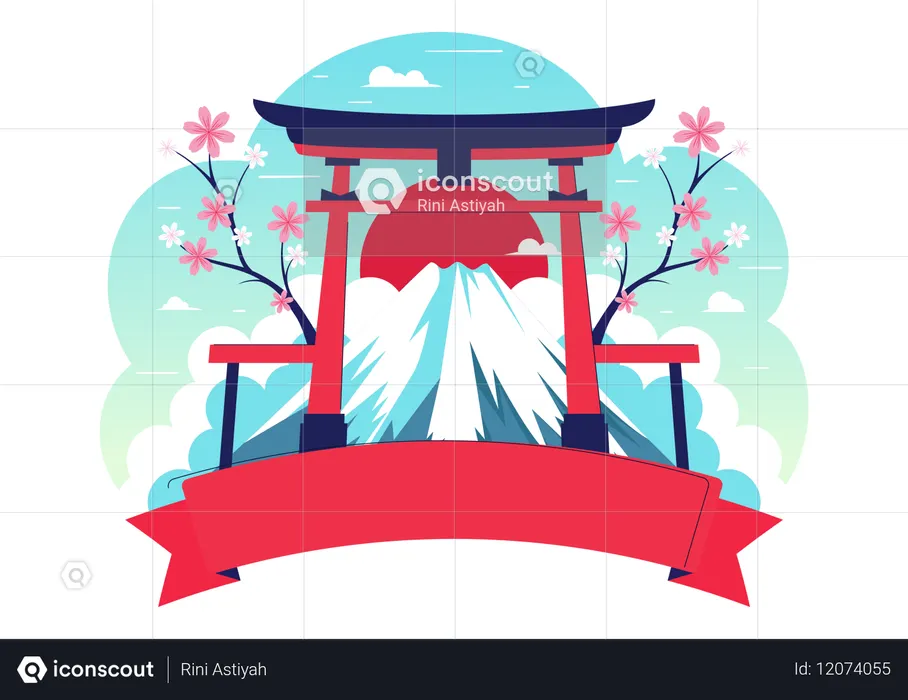 Journée de la montagne au Japon  Illustration