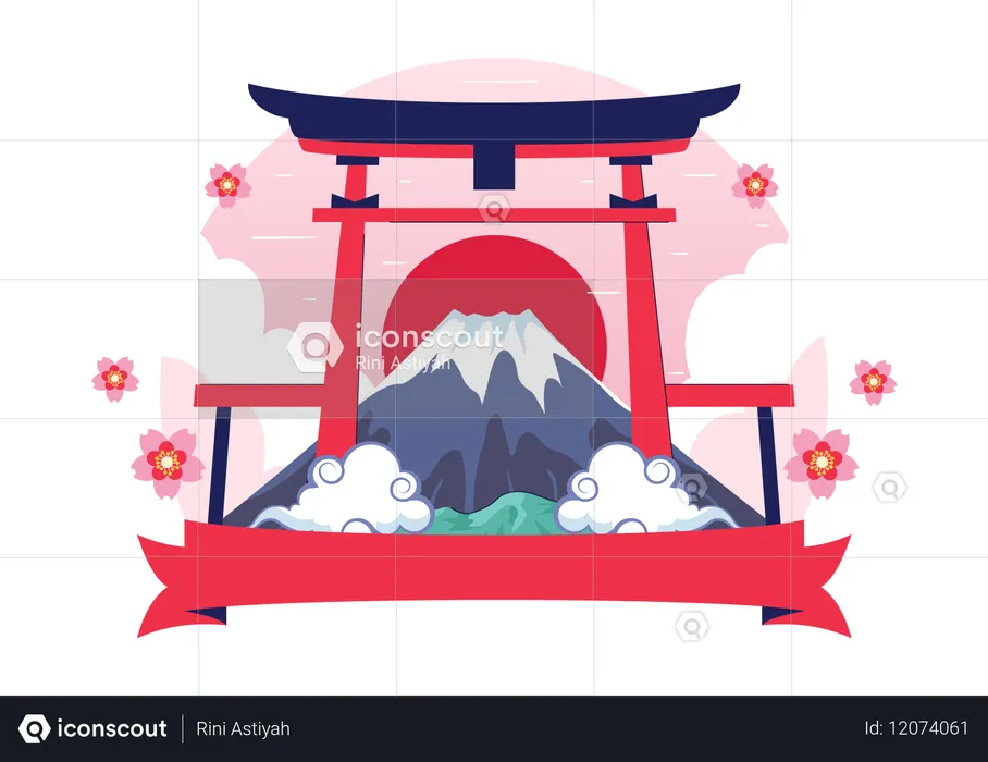 Journée de la montagne au Japon  Illustration