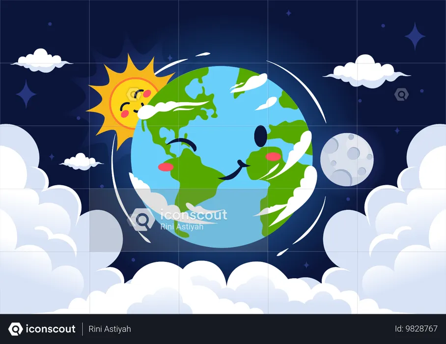 Journée mondiale de l'ozone pour protéger la planète Terre  Illustration