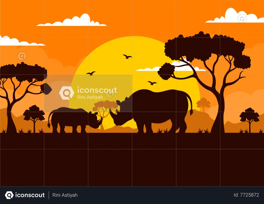 Journée mondiale des rhinocéros  Illustration