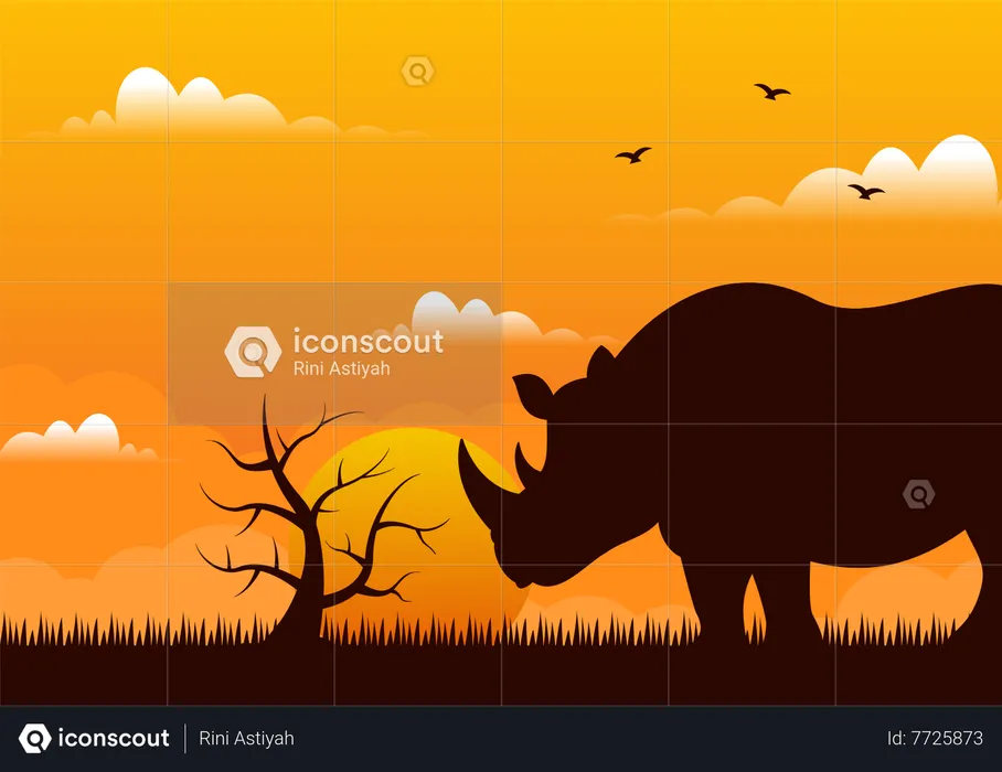 Journée mondiale des rhinocéros  Illustration