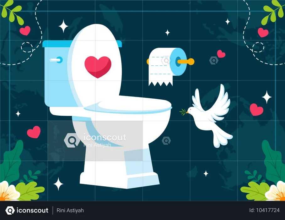 Journée mondiale des toilettes avec rouleau de papier  Illustration