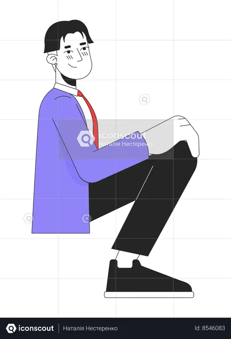 Jovem coreano  Ilustração