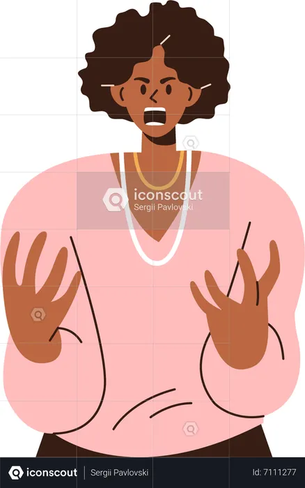 Jovem irritada  Ilustração