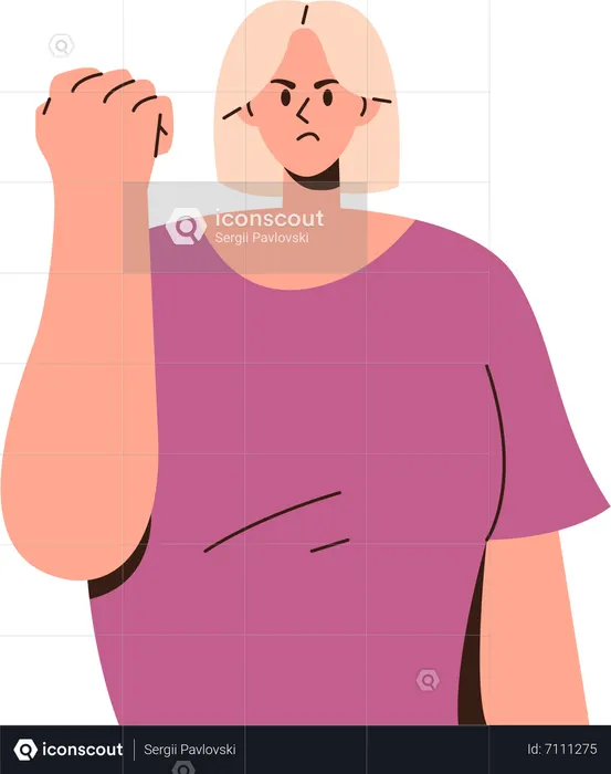 Jovem mulher irritada  Ilustração