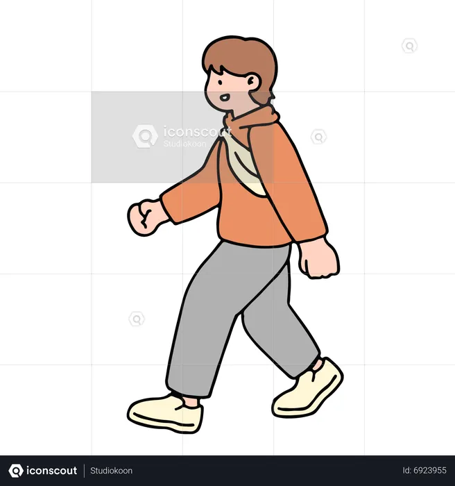 Joven caminando  Ilustración