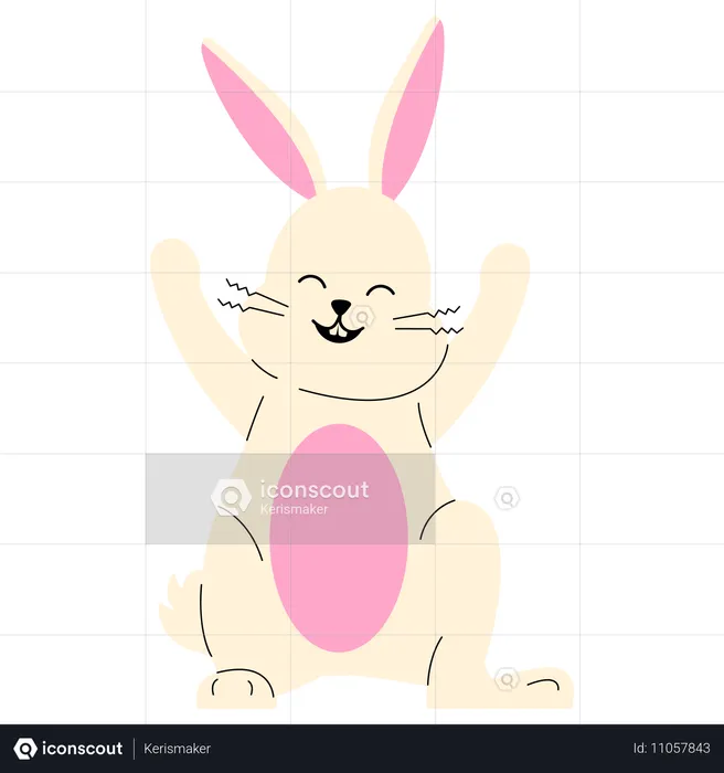 Lapin heureux  Illustration