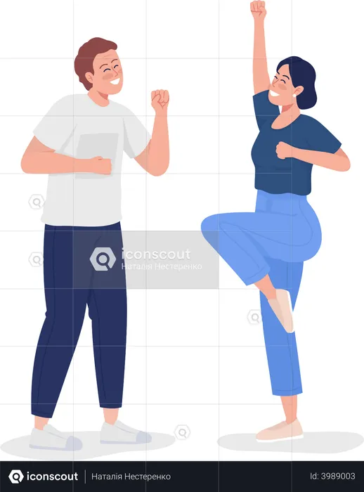 Joyful couple  Illustration