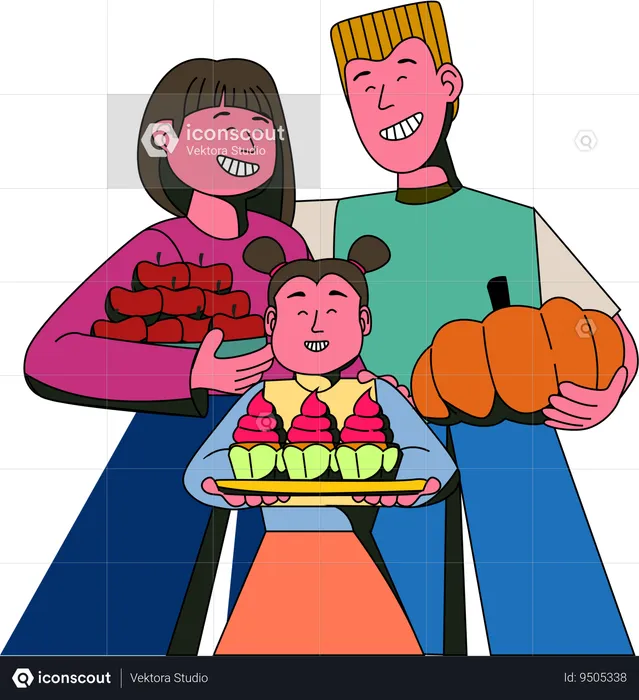 Joyful Family Feast  Illustration