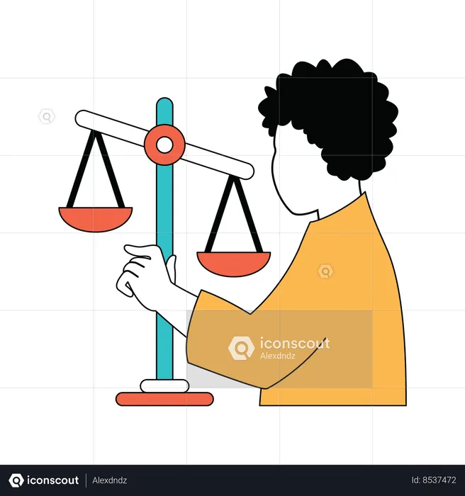 Judge is passing fair judgement  Illustration