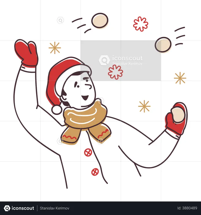 Juegos de nieve de navidad  Ilustración