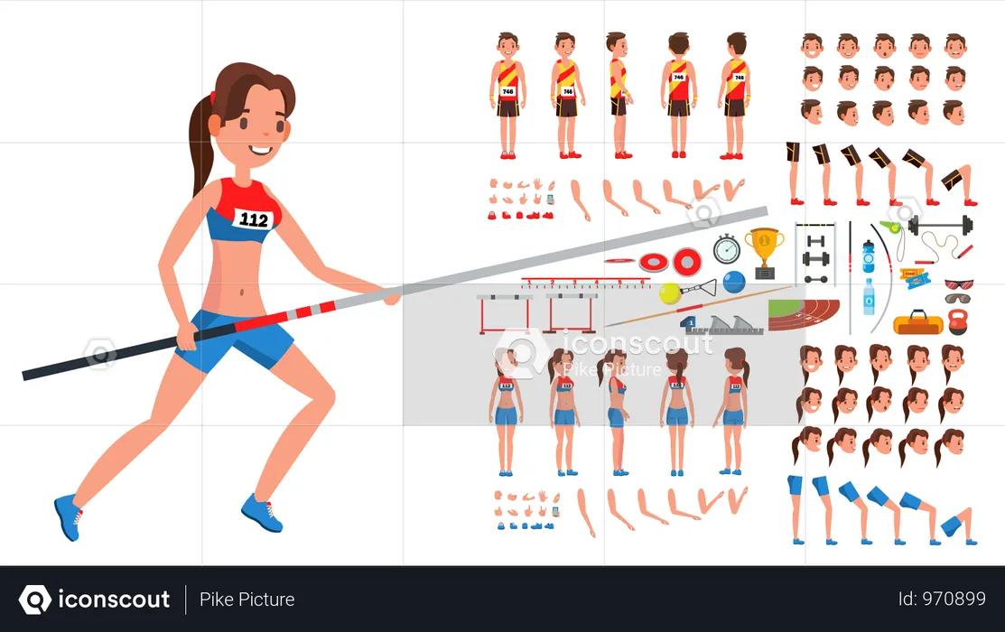 Jugador de atletismo masculino  Ilustración