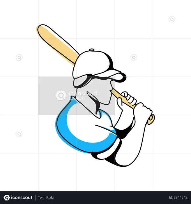 Jugador de béisbol experto  Ilustración