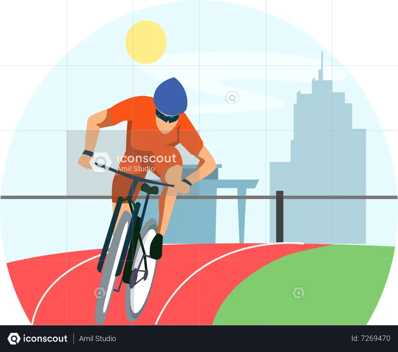 Jugador de ciclismo masculino  Ilustración