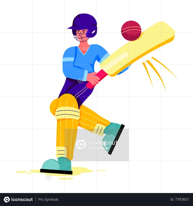 Jugador de críquet  Ilustración