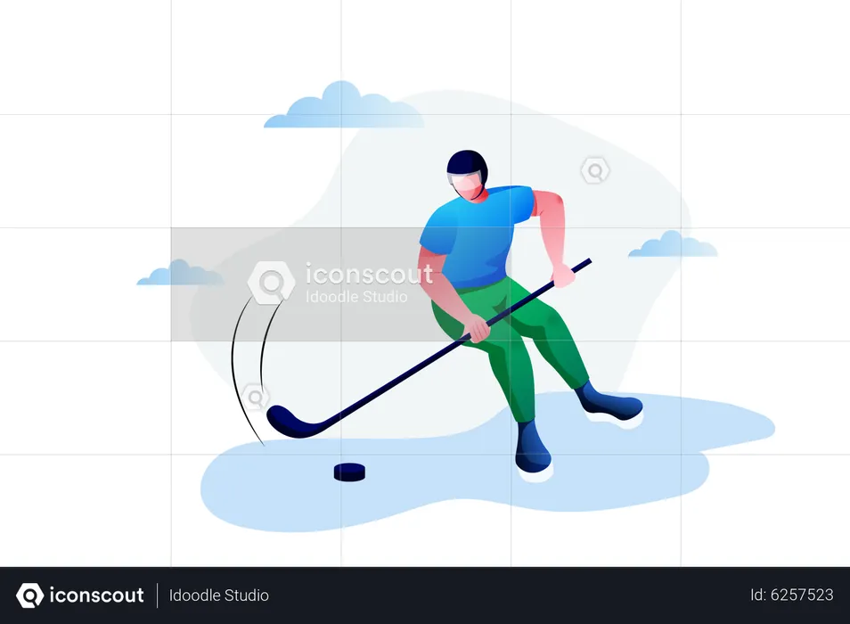 Jugador de hockey  Ilustración