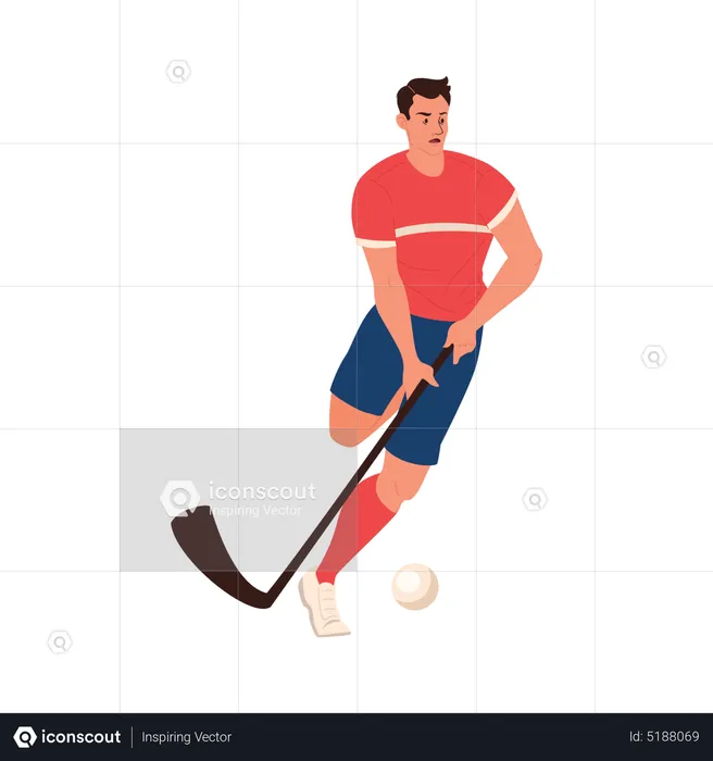 Jugador de hockey masculino  Ilustración