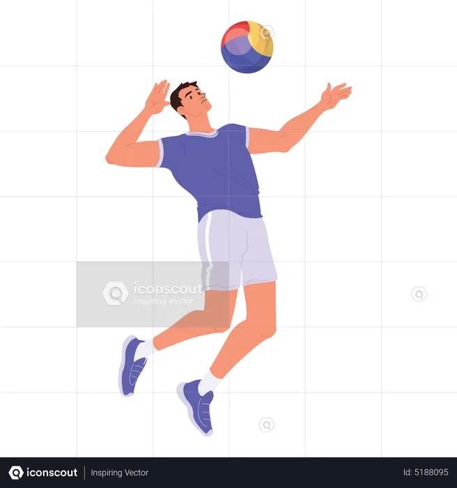 Jugador de voleibol aplastando  Ilustración