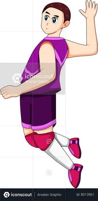 Personaje de jugador de voleibol  Ilustración