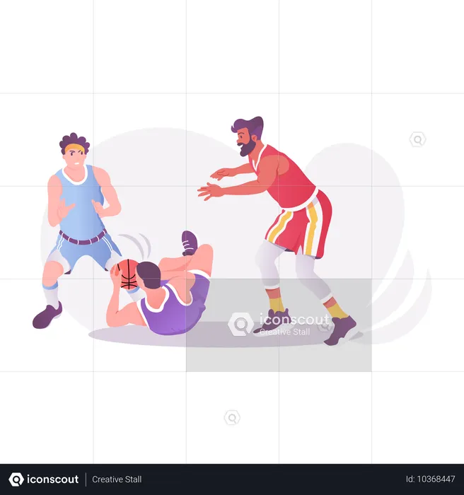 Jugador jugando baloncesto  Ilustración